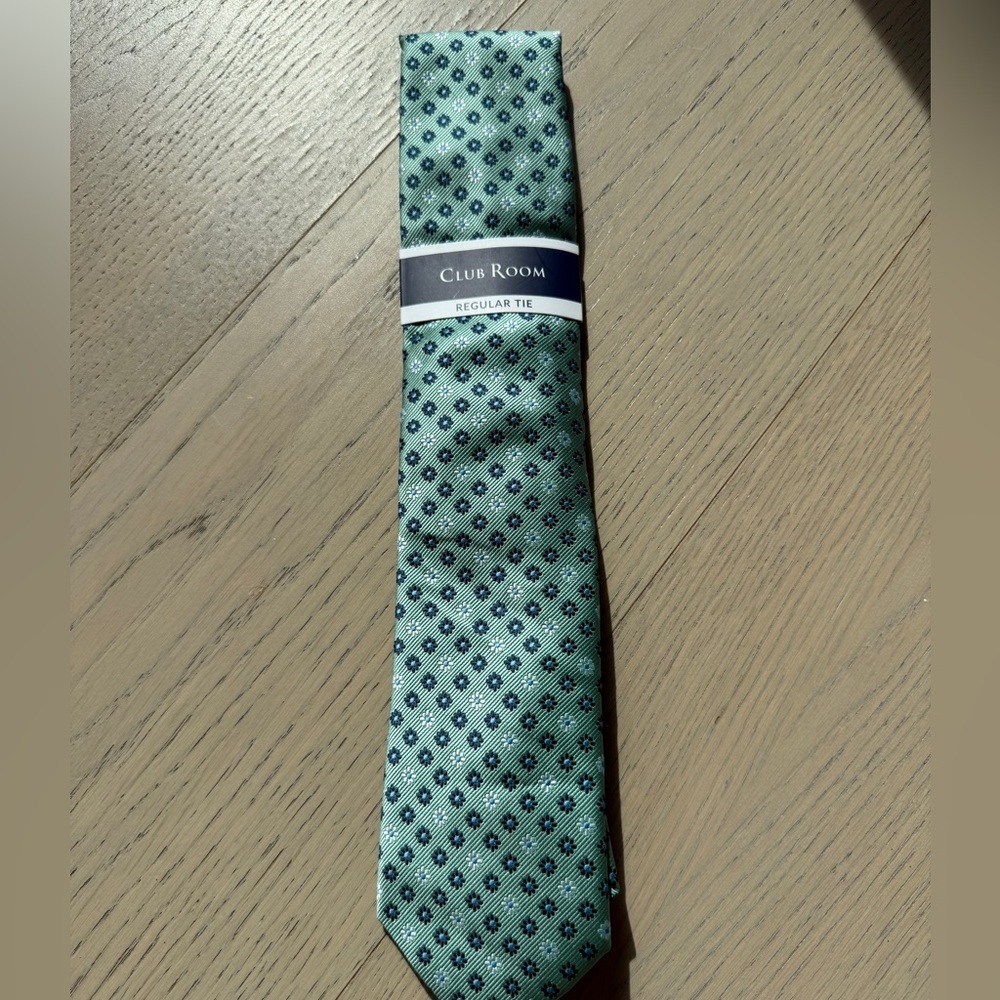NWT Club Room Men's Green Floral Neat Patterned Regular Tie